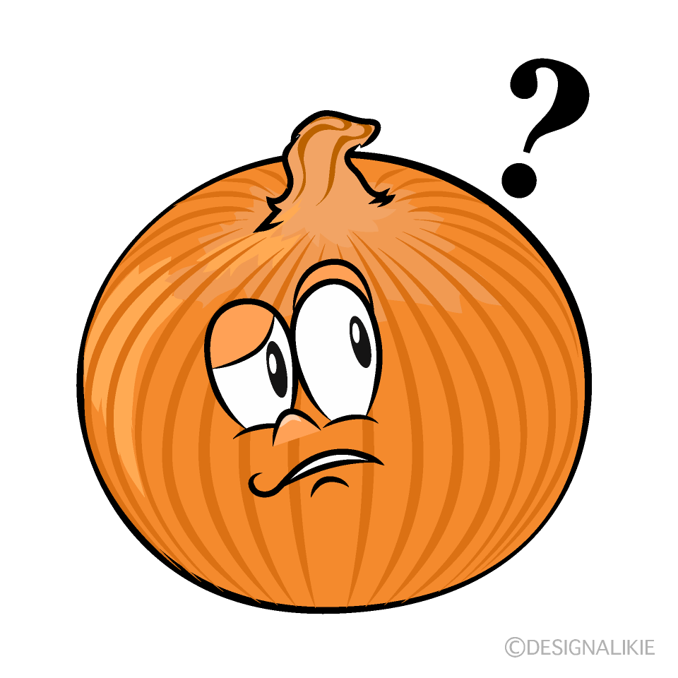 Thinking Onion Cartoon Character Image