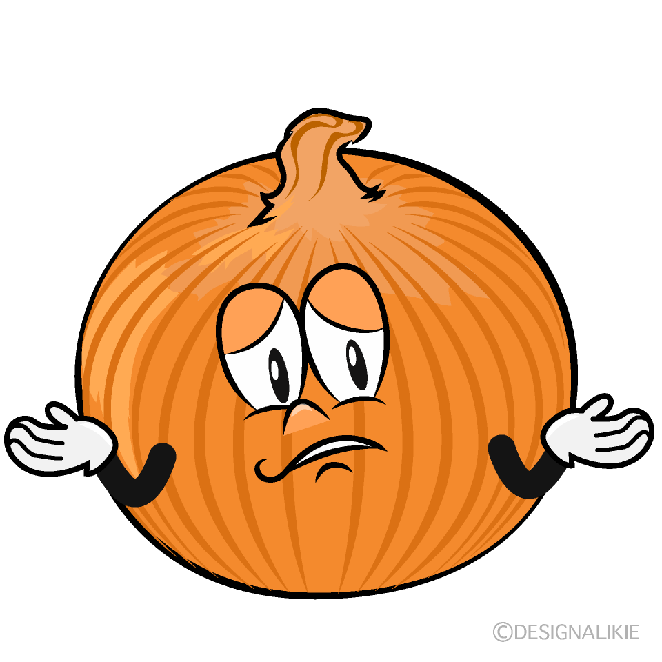 Troubled Onion Cartoon Character Image