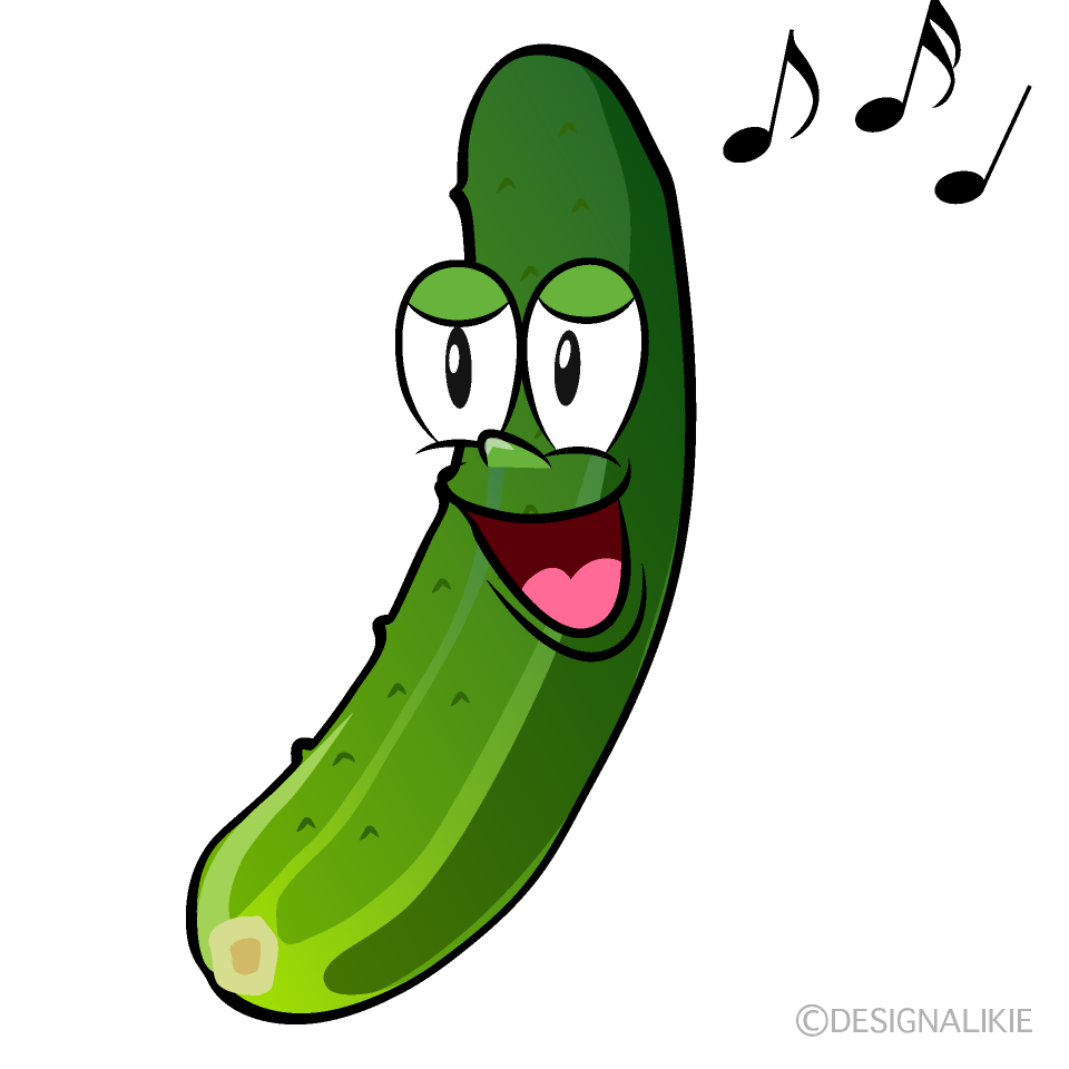 Singing Cucumber Cartoon Character Image