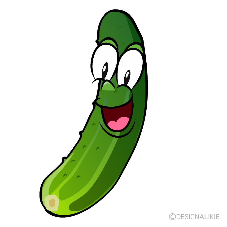 Surprising Cucumber Cartoon Character Image