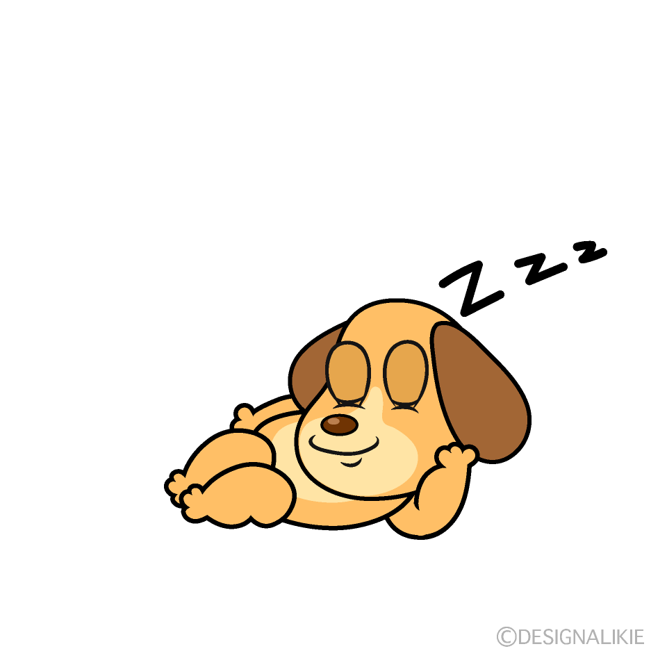 Sleeping Dog Cartoon Character Image