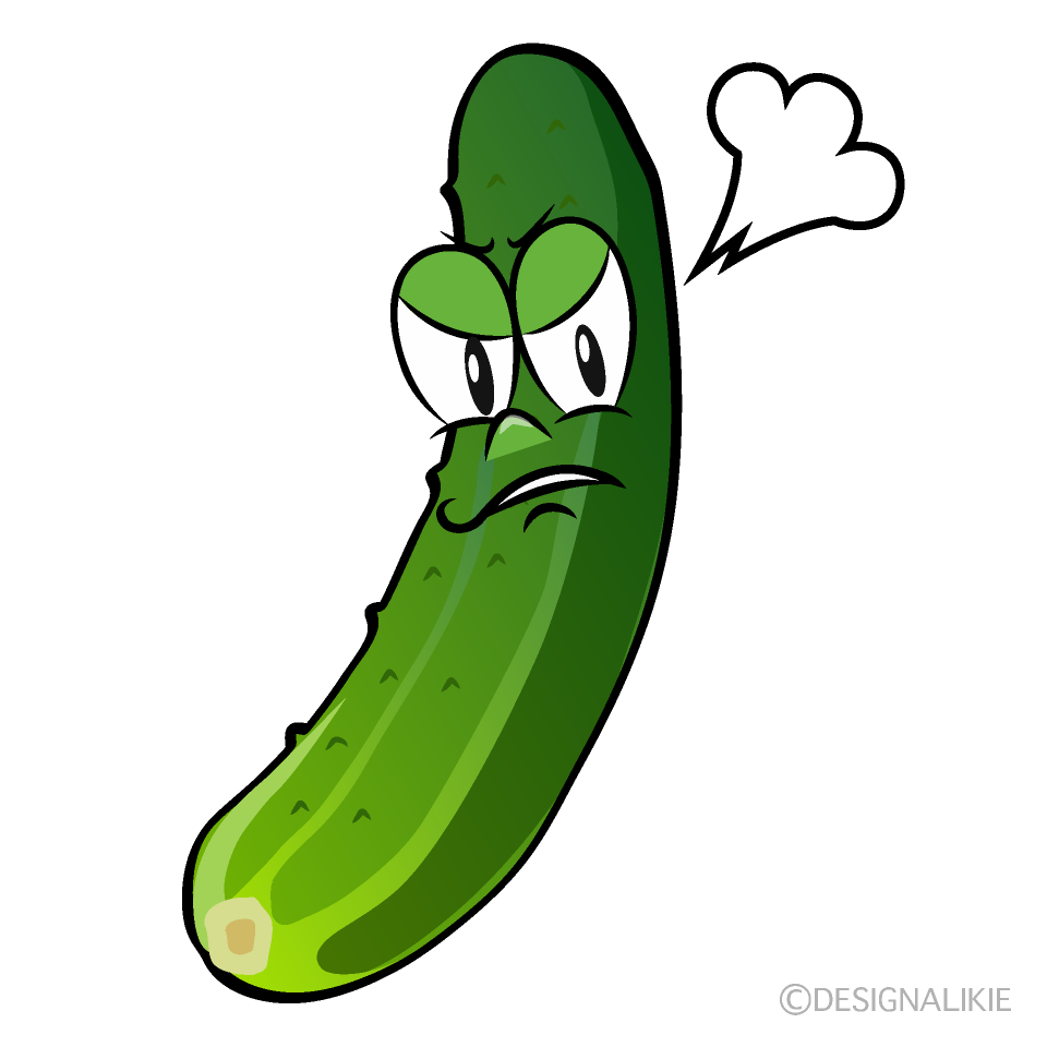 Angry Cucumber Cartoon Character Image