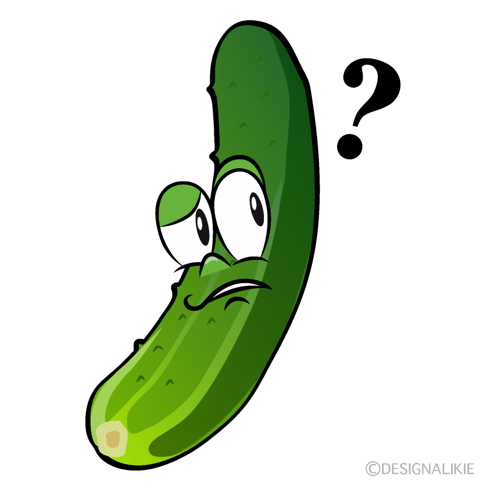 Thinking Cucumber Cartoon Character Image