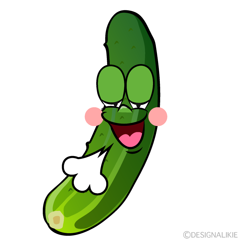 Relaxing Cucumber Cartoon Character Image