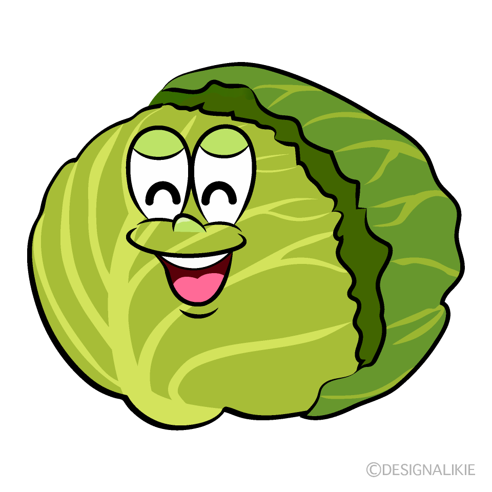 Smiling Cabbage Cartoon Character Image