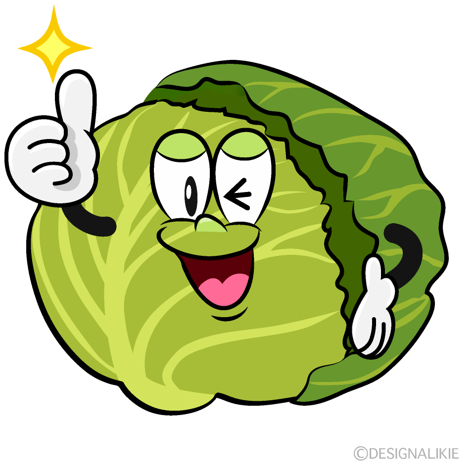 Thumbs up Cabbage Cartoon Character Image
