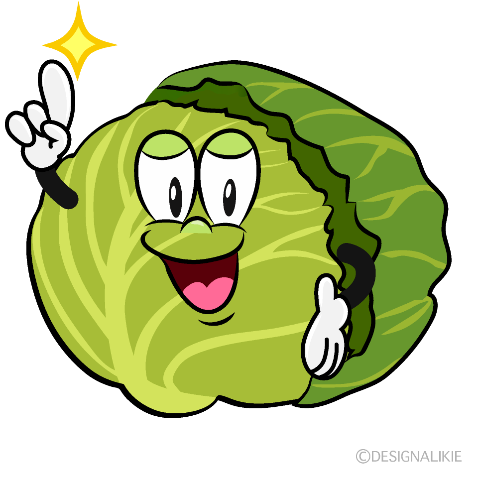 Posing Cabbage Cartoon Character Image