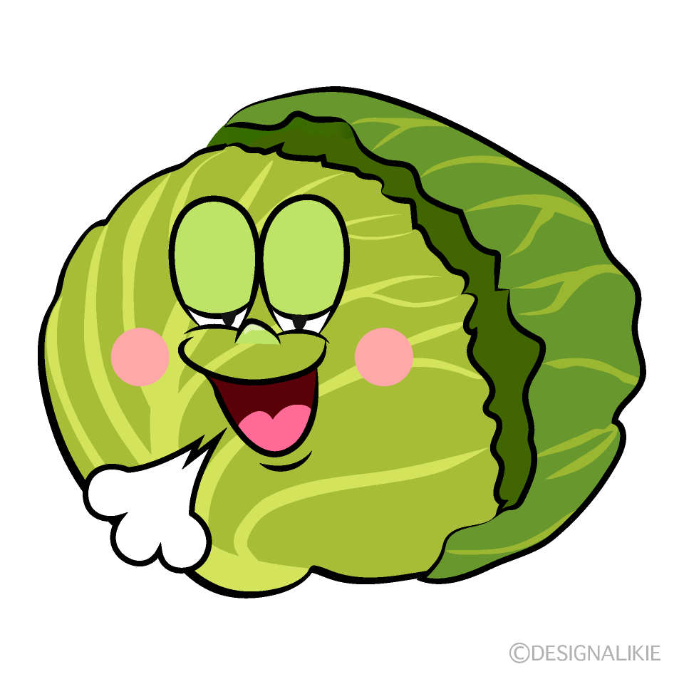 Relaxing Cabbage Cartoon Character Image