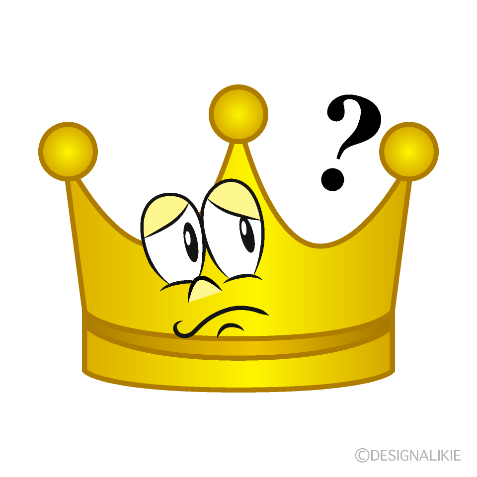 Thinking Crown Cartoon Character Image