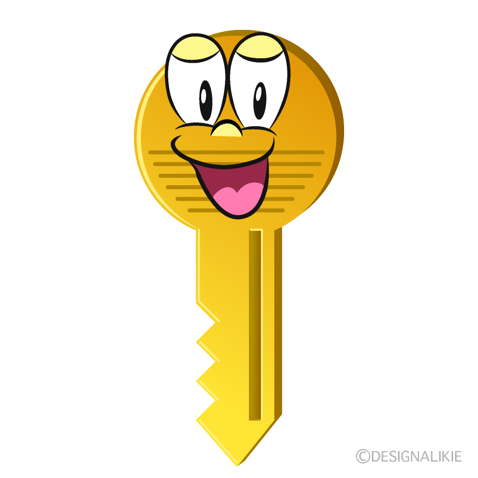 Smiling Key Cartoon Character Image