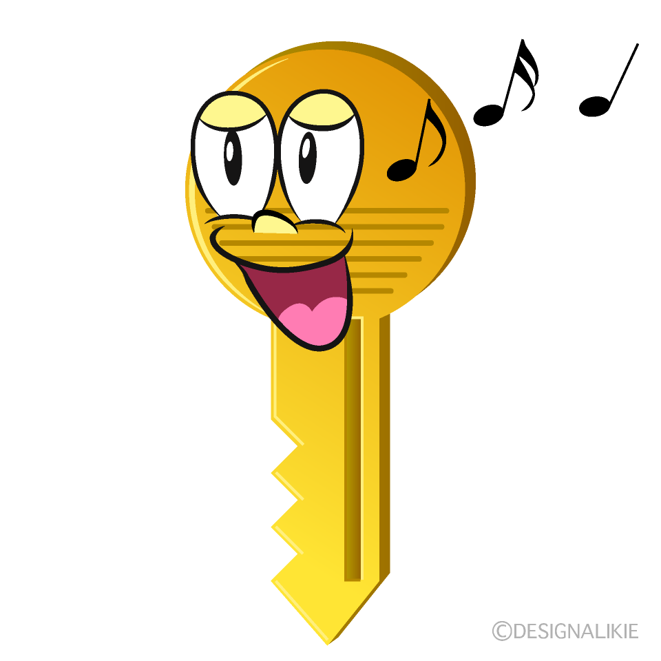Singing Key Cartoon Character Image