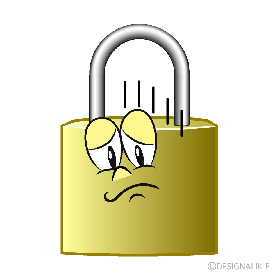 Depressed Lock Cartoon Character Image
