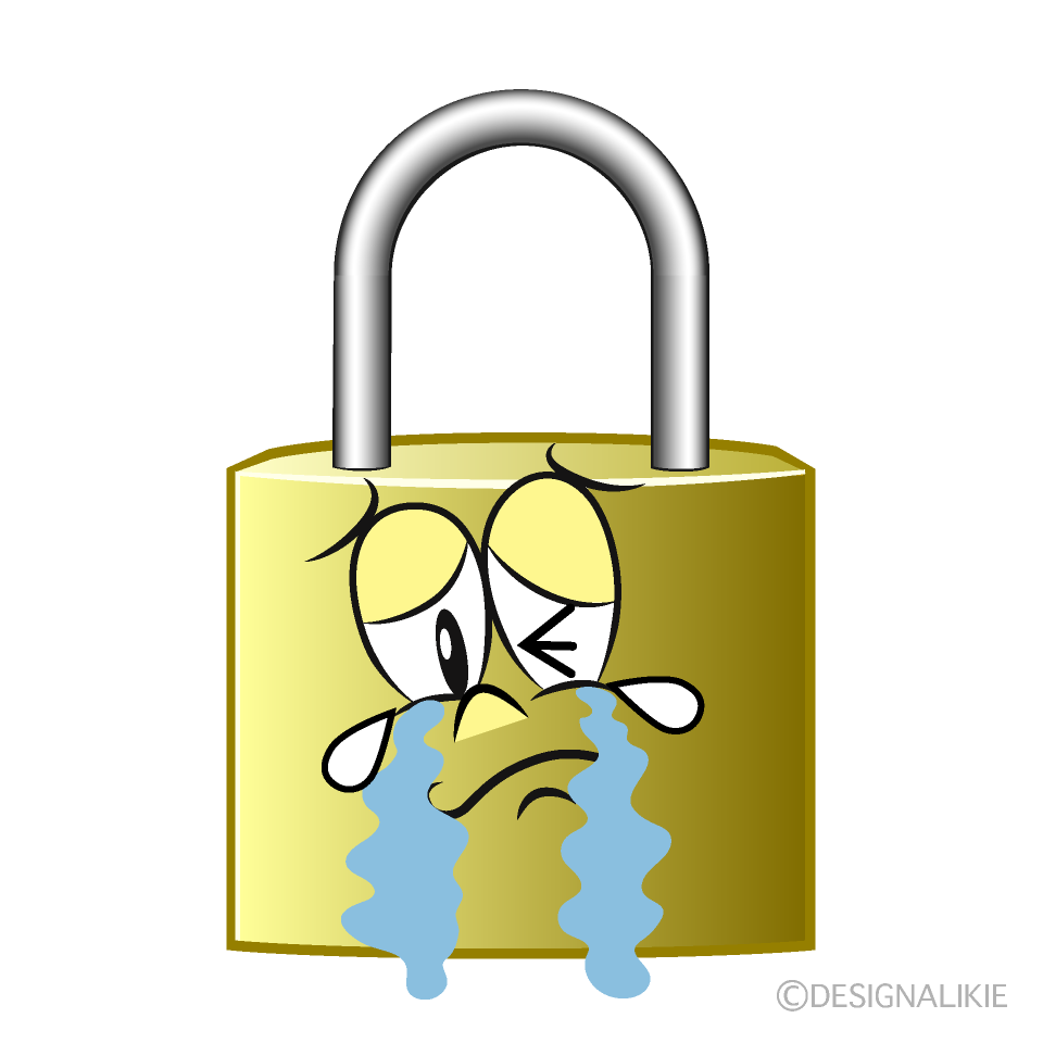 Crying Lock Cartoon Character Image
