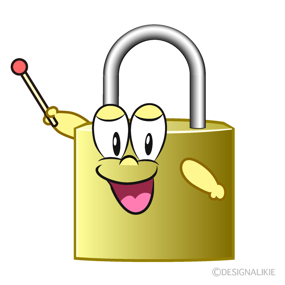 Speaking Lock Cartoon Character Image