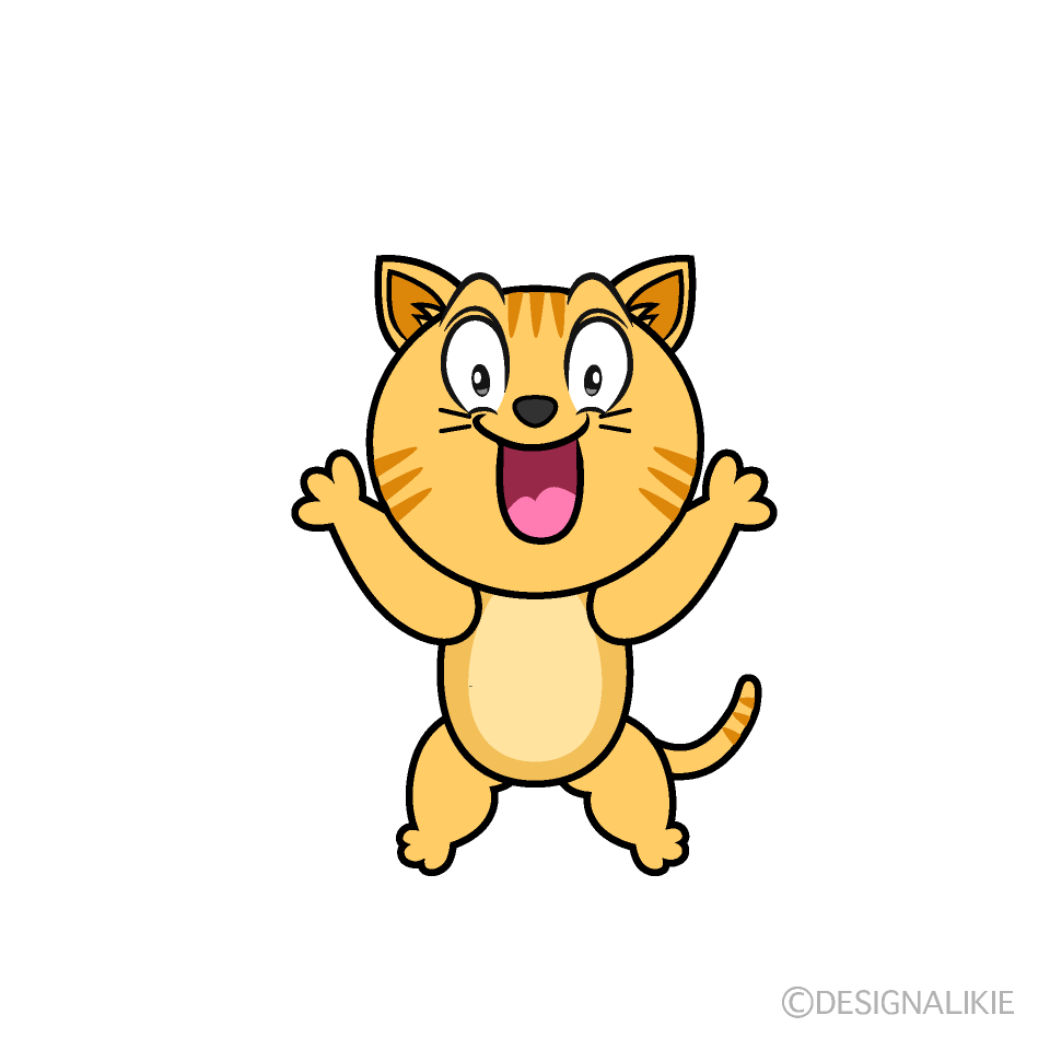 Surprised Tabby Cat Cartoon Character Image