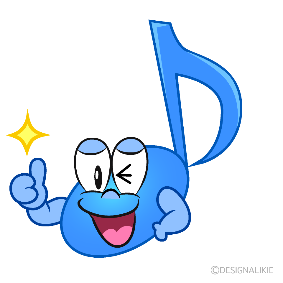 Thumbs up Music Note Cartoon Character Image