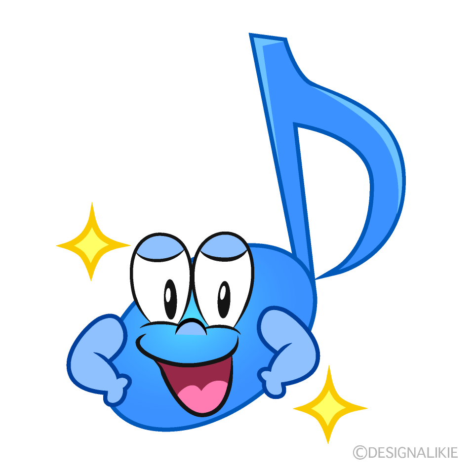 Glitter Music Note Cartoon Character Image