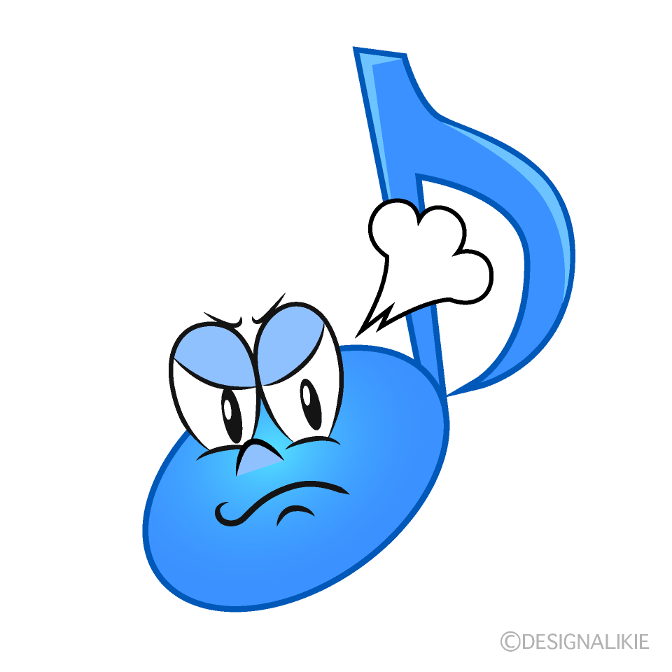 Angry Music Note Cartoon Character Image