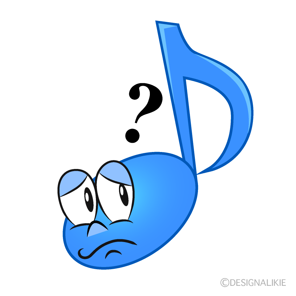 Thinking Music Note Cartoon Character Image