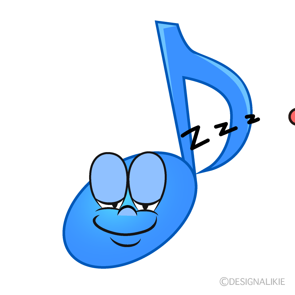 Sleeping Music Note Cartoon Character Image