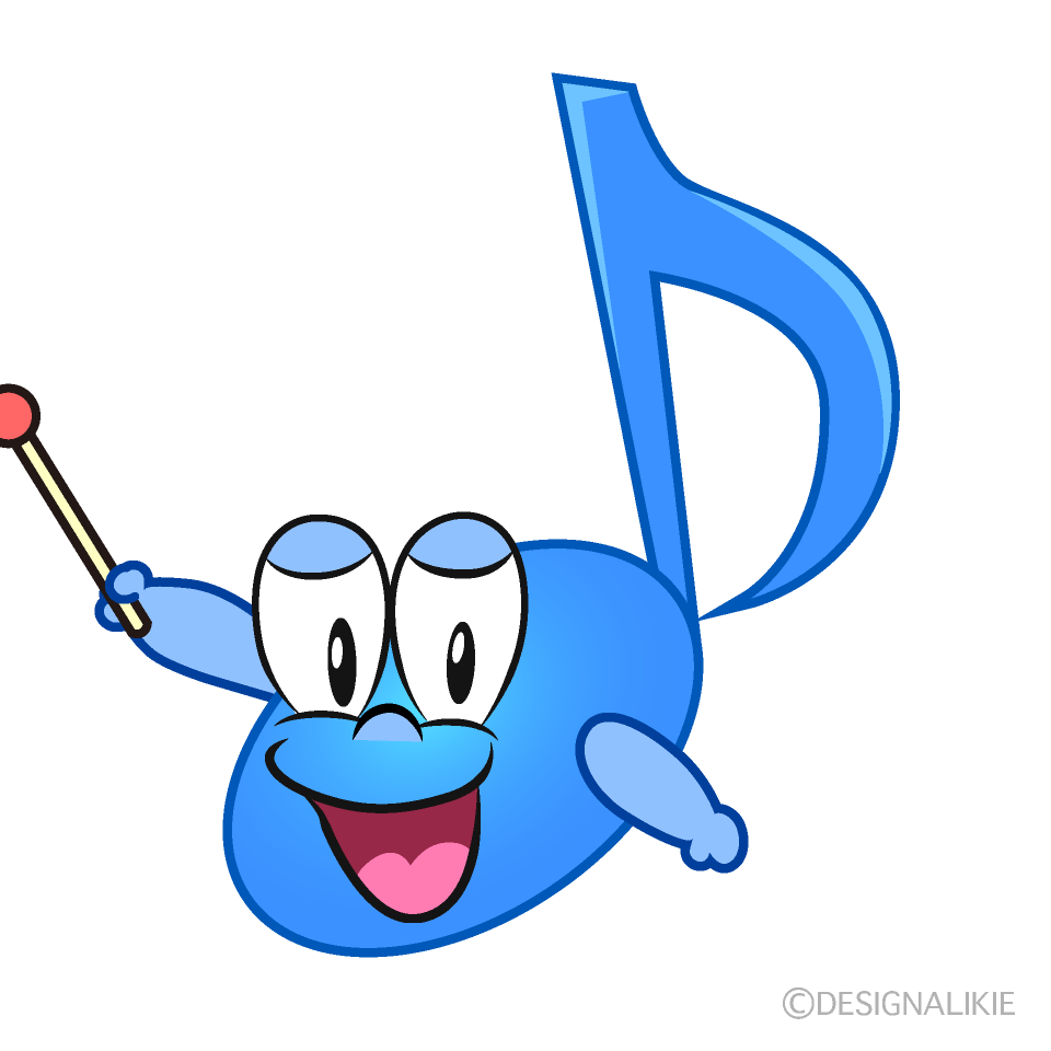 Speaking Music Note Cartoon Character Image