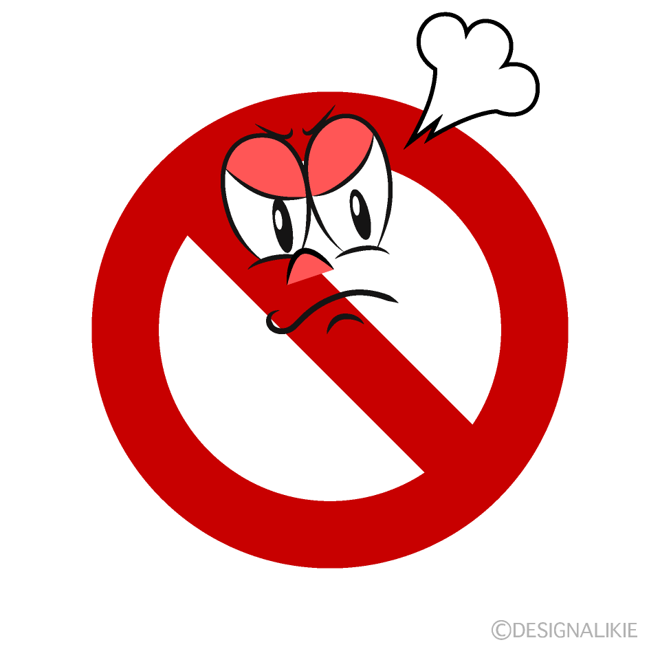 Angry Prohibition Cartoon Character Image