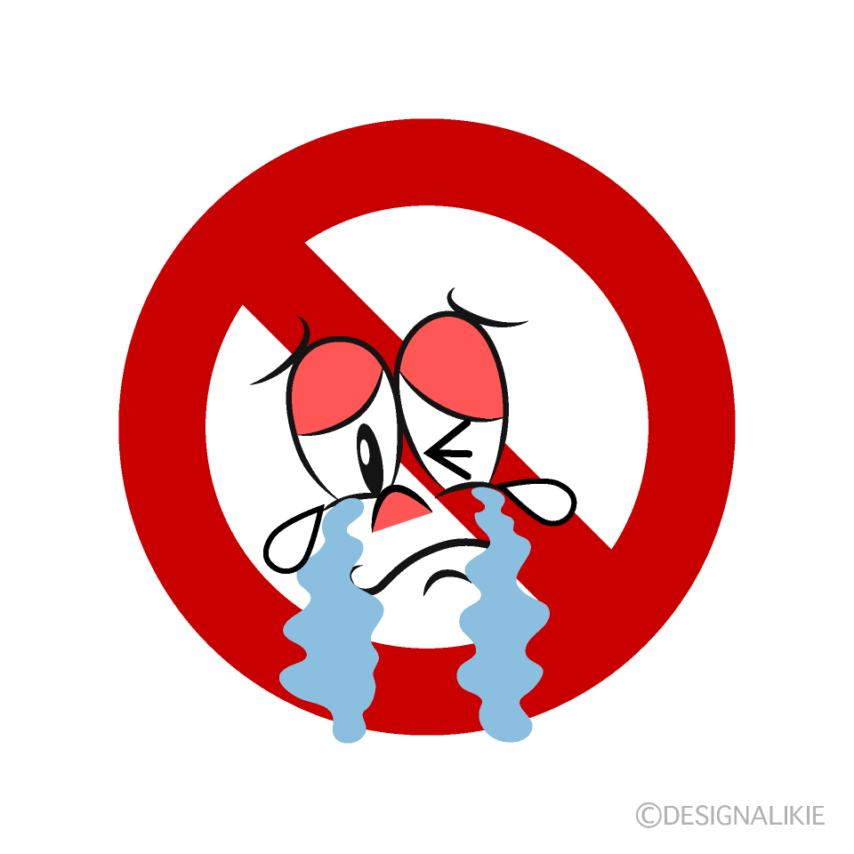 Crying Prohibition Cartoon Character Image