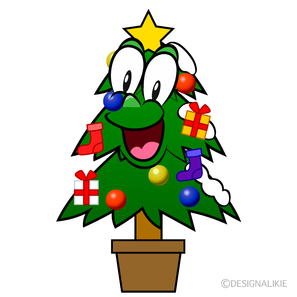 Surprising Christmas Tree Cartoon Character Image