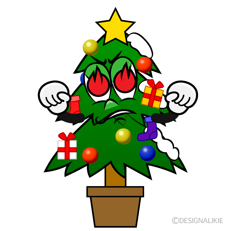 Enthusiasm Christmas Tree Cartoon Character Image