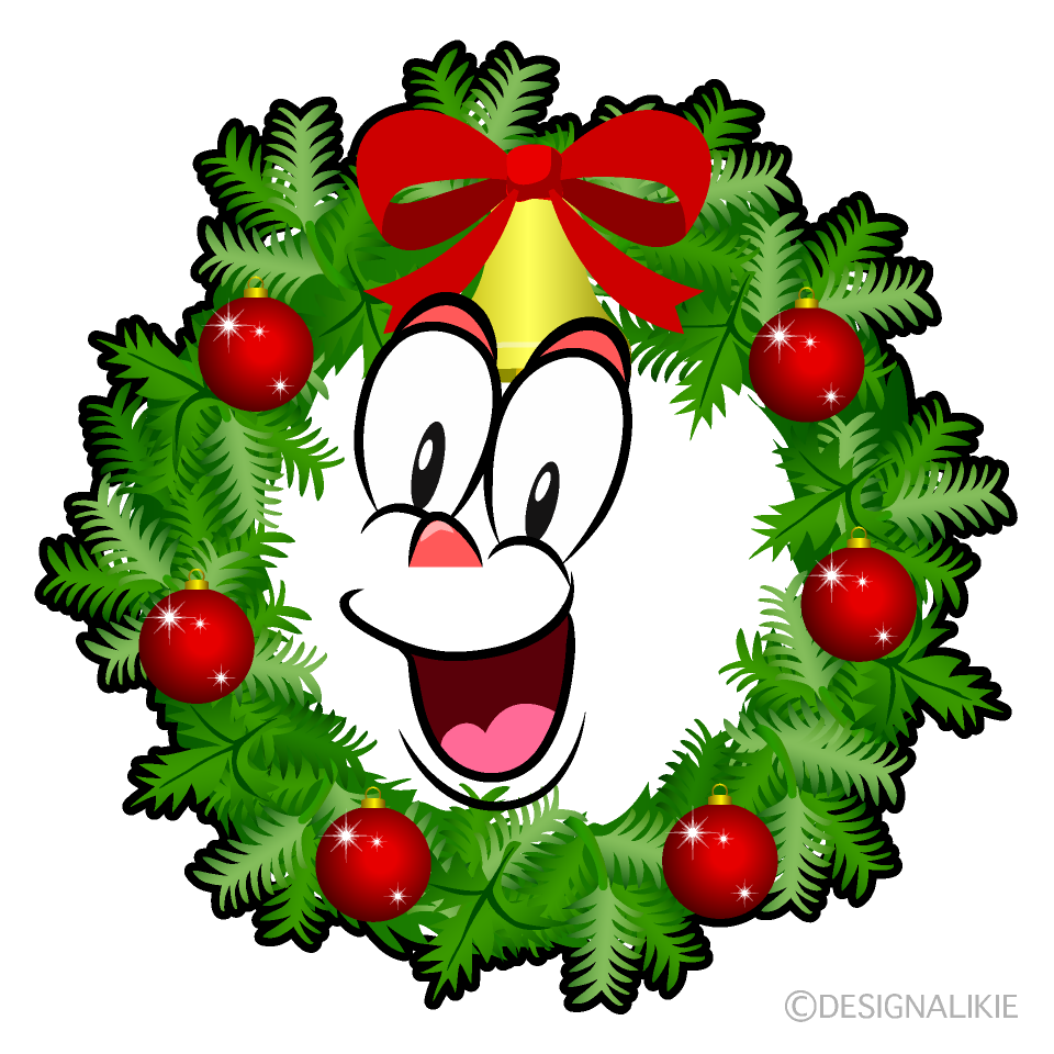 Surprising Christmas Wreath Cartoon Character Image