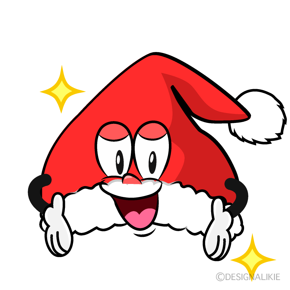 Glitter Santa Hat Cartoon Character Image