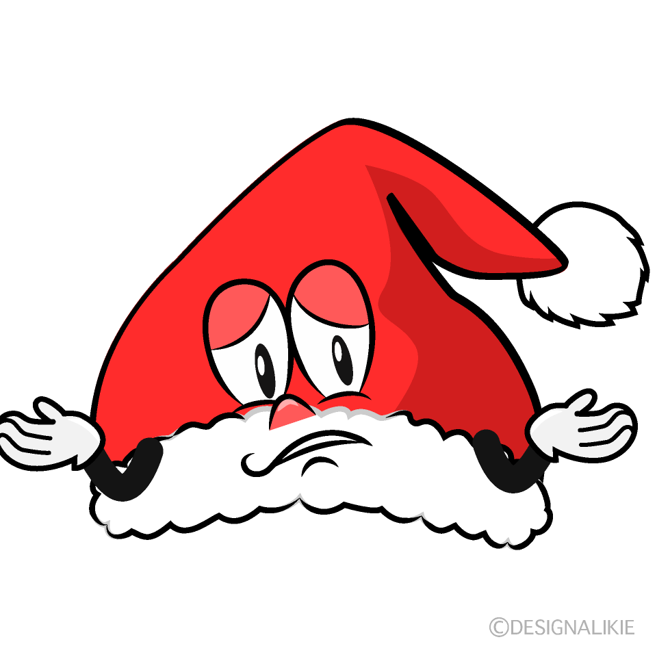 Troubled Santa Hat Cartoon Character Image