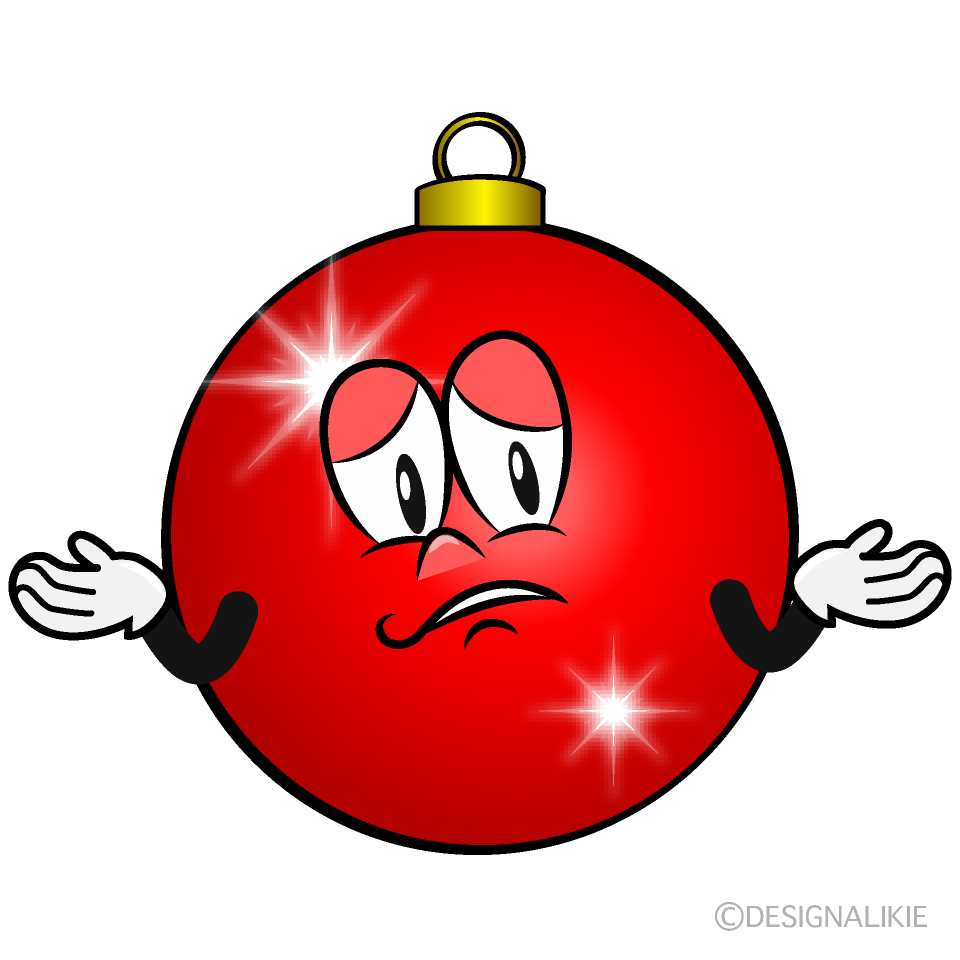 Troubled Christmas Ornament Cartoon Character Image