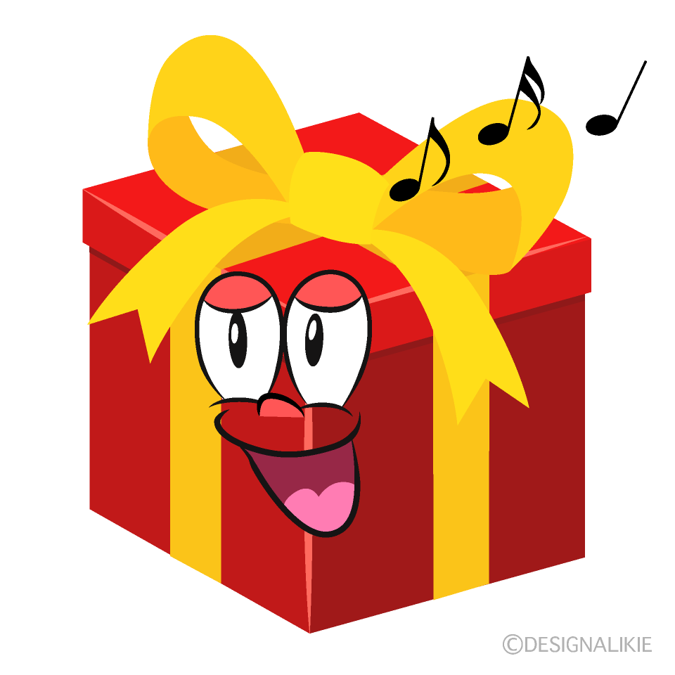 Singing Present Cartoon Character Image
