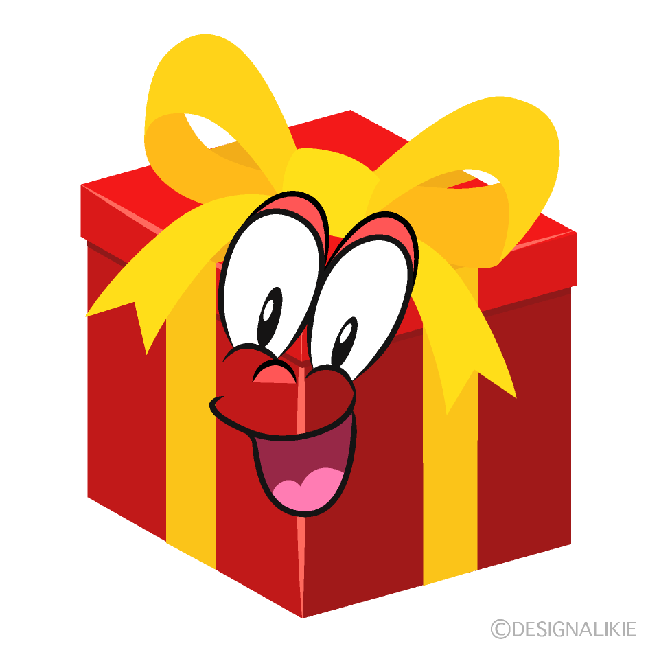 Surprising Present Cartoon Character Image