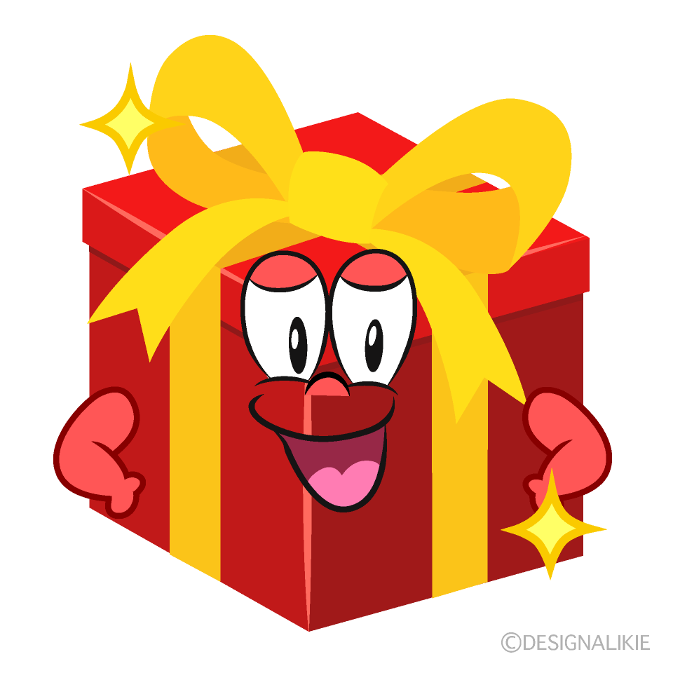 Glitter Present Cartoon Character Image