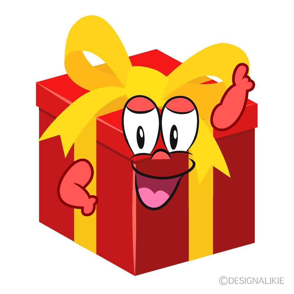 Posing Present Cartoon Character Image