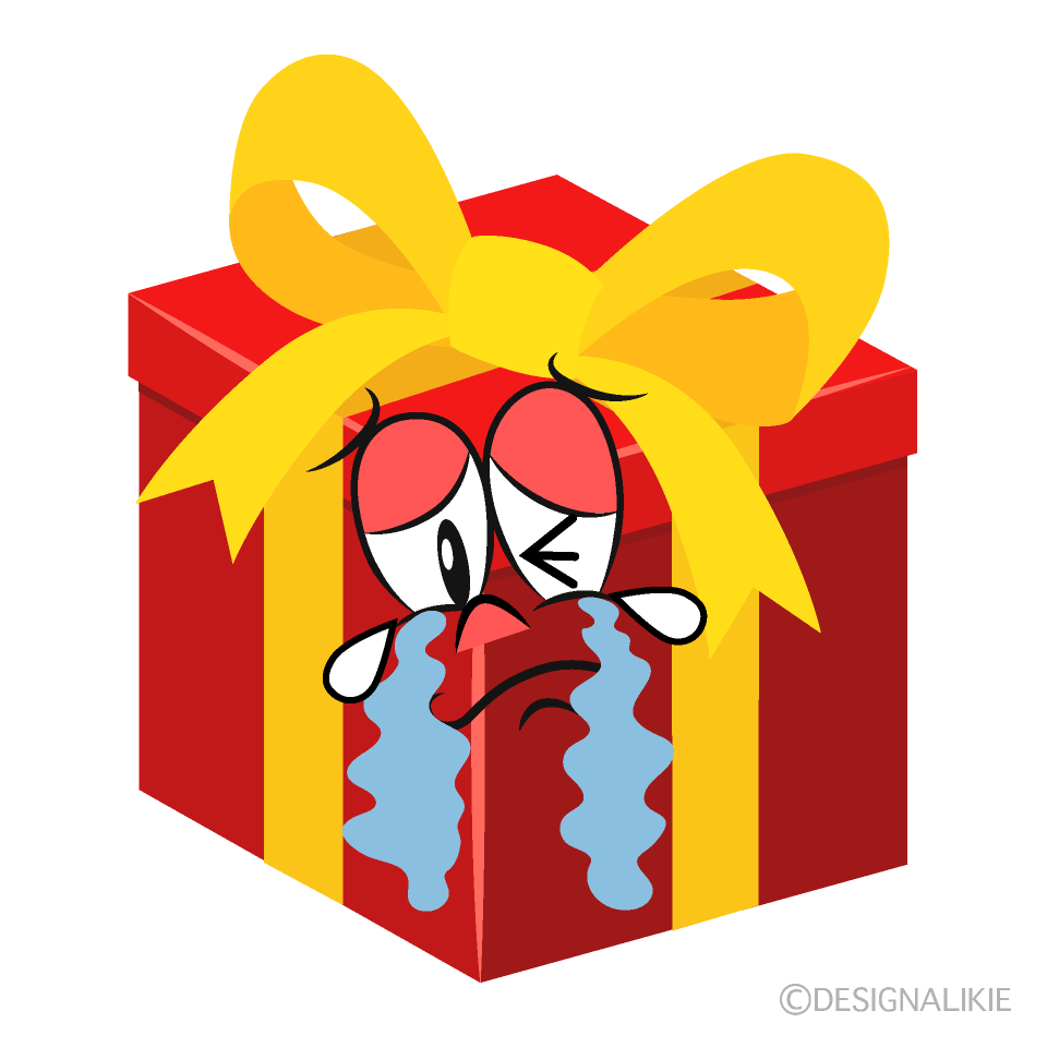 Crying Present Cartoon Character Image