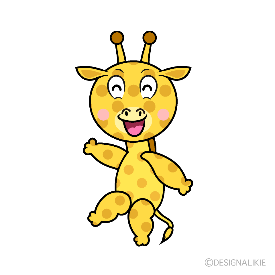 Smiling Giraffe Cartoon Character Image