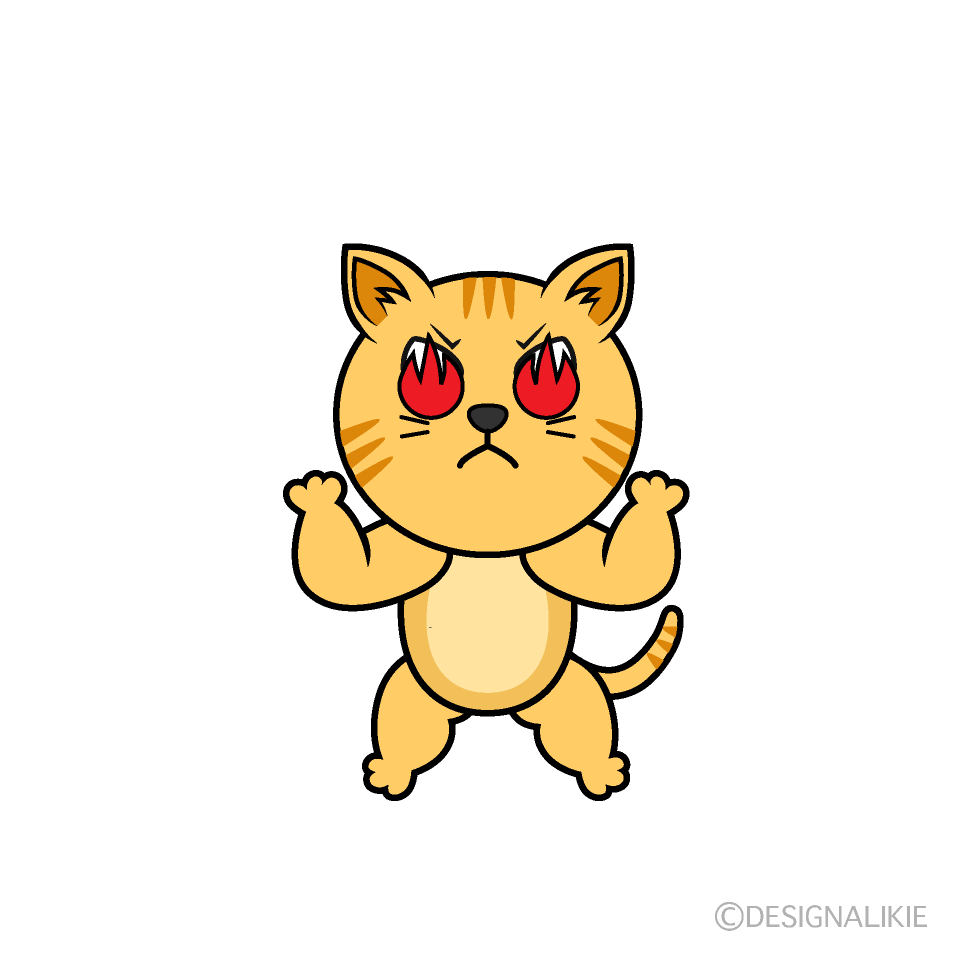 Enthusiastic Tabby Cat Cartoon Character Image