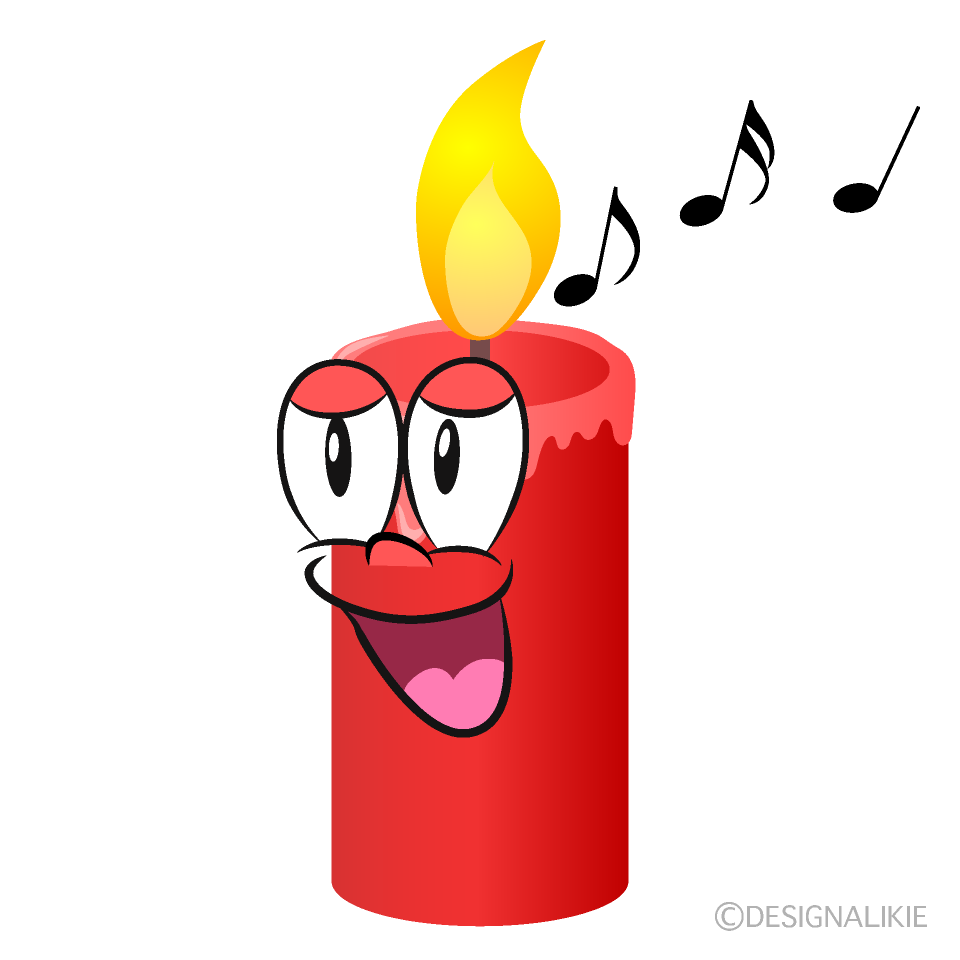 Singing Candle Cartoon Character Image