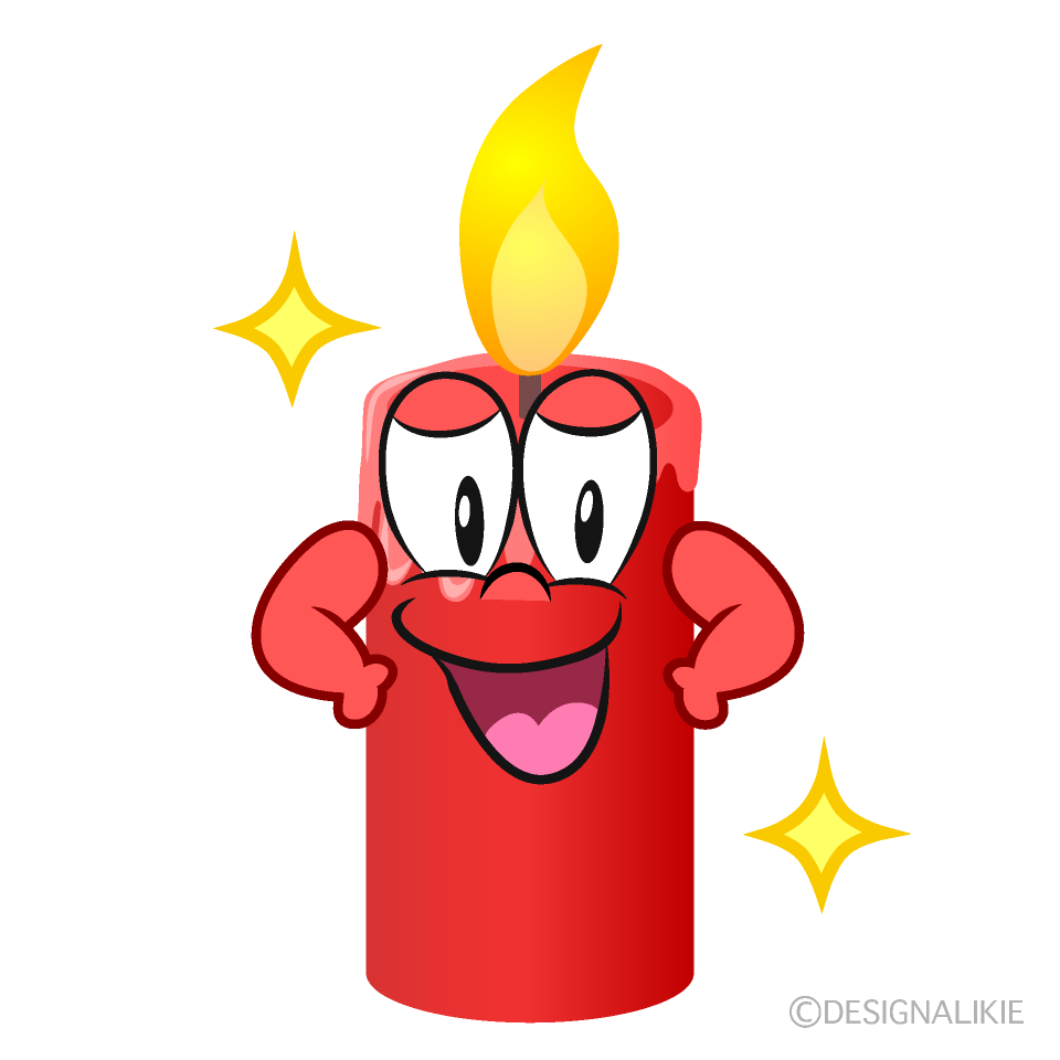 Glitter Candle Cartoon Character Image