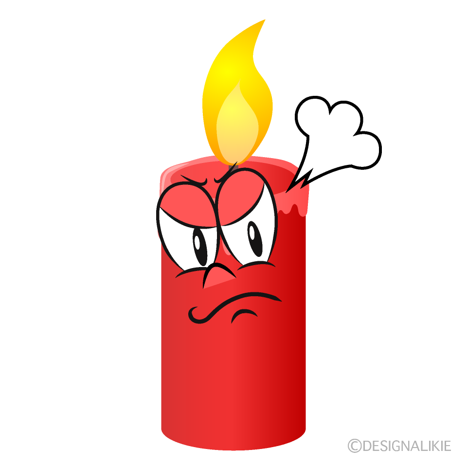 Angry Candle Cartoon Character Image