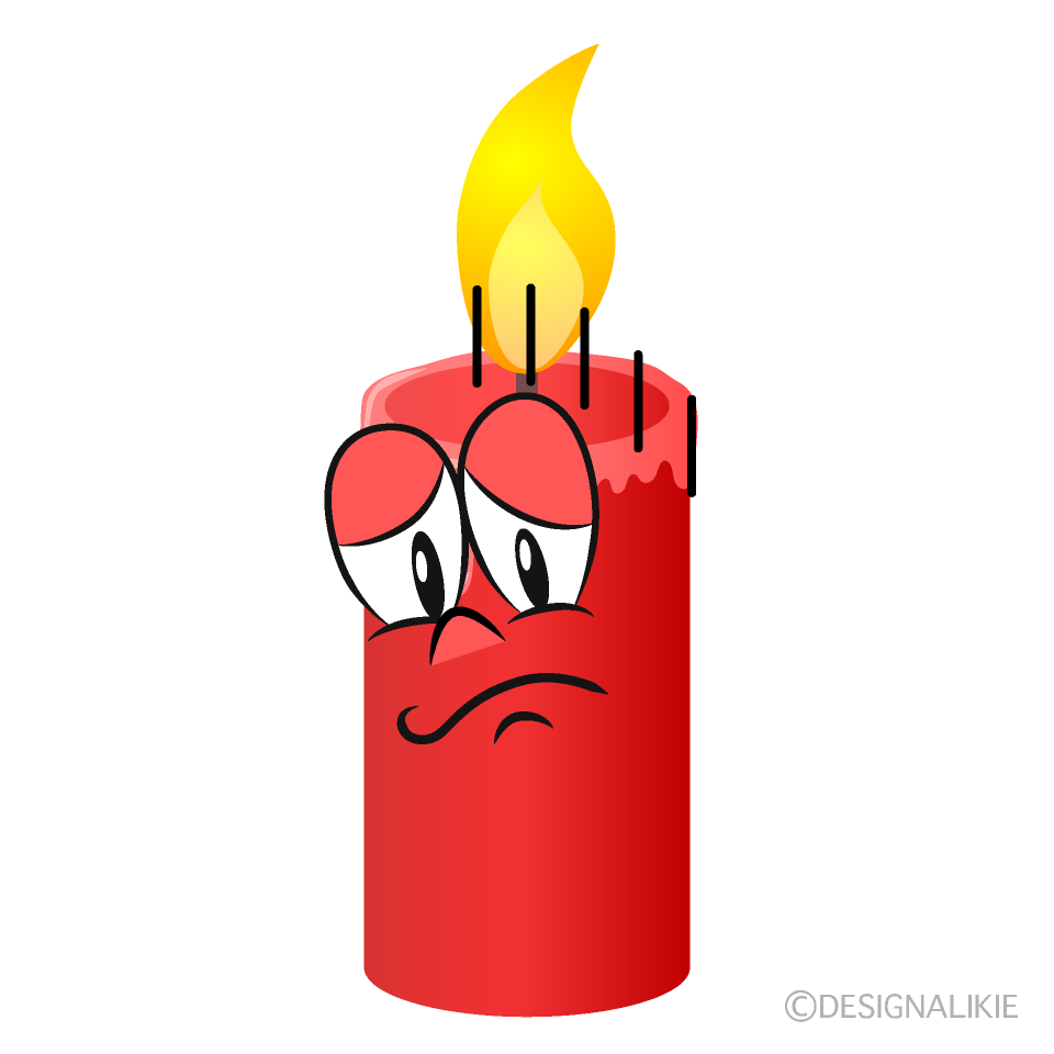 Depressed Candle Cartoon Character Image