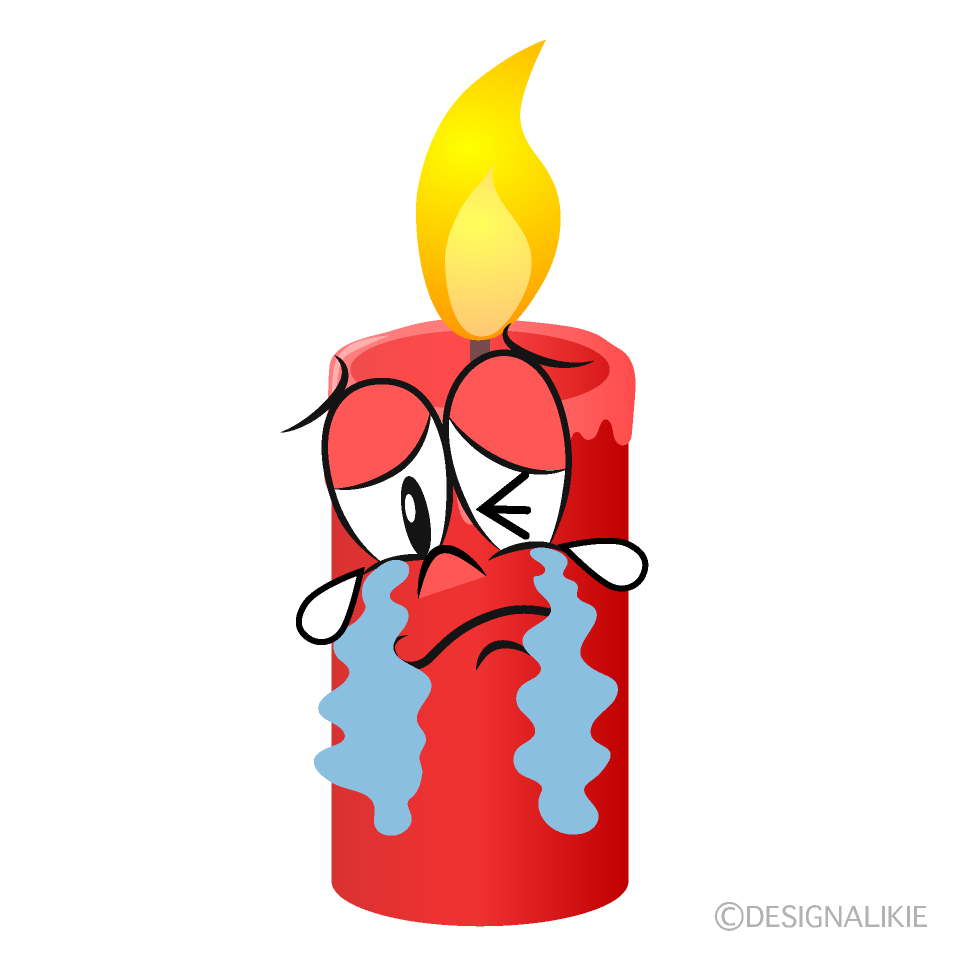 Crying Candle Cartoon Character Image