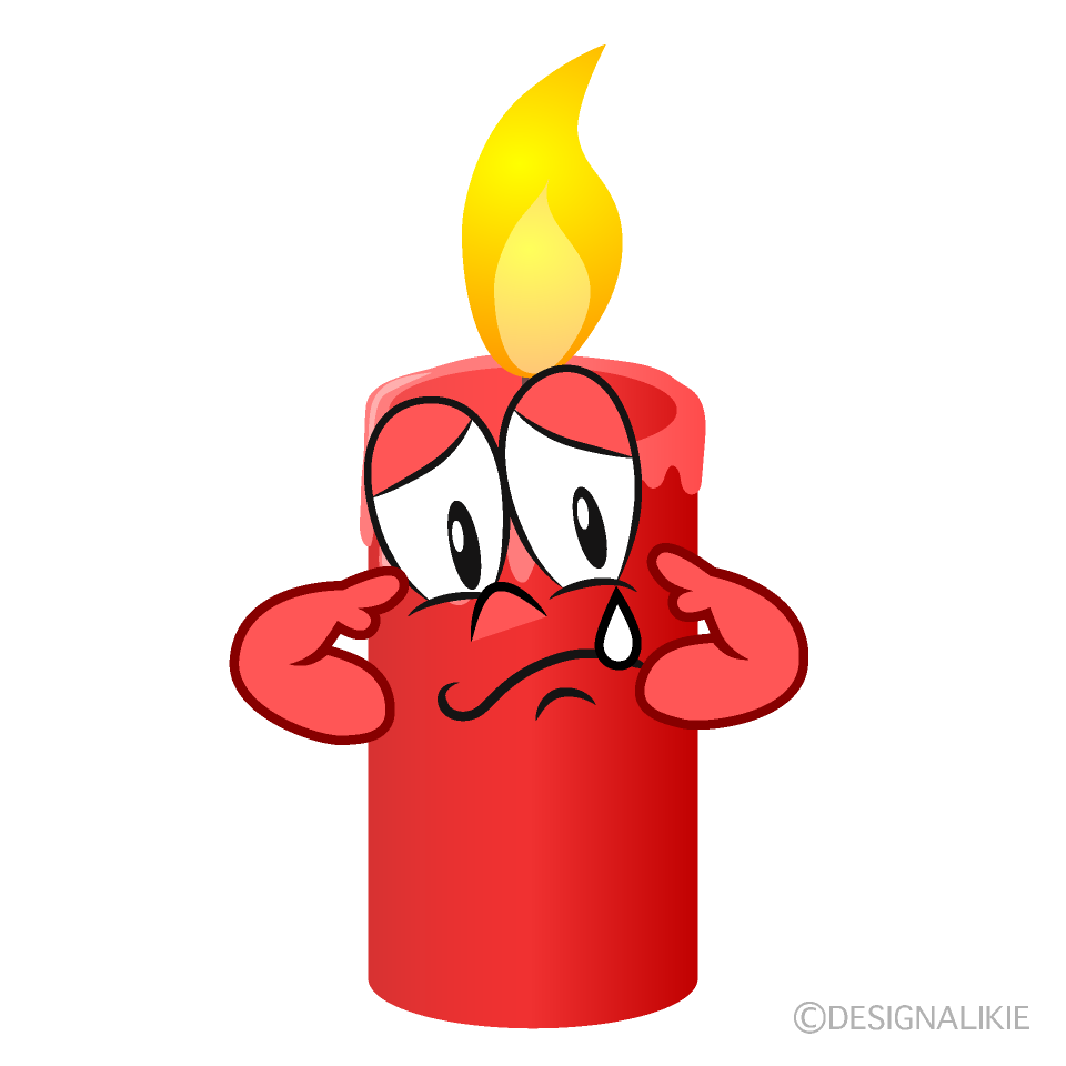 Sad Candle Cartoon Character Image