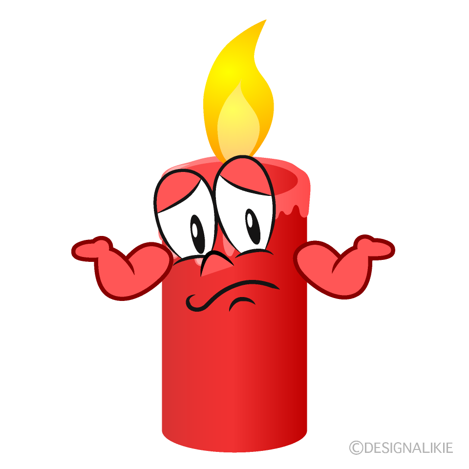 Troubled Candle Cartoon Character Image
