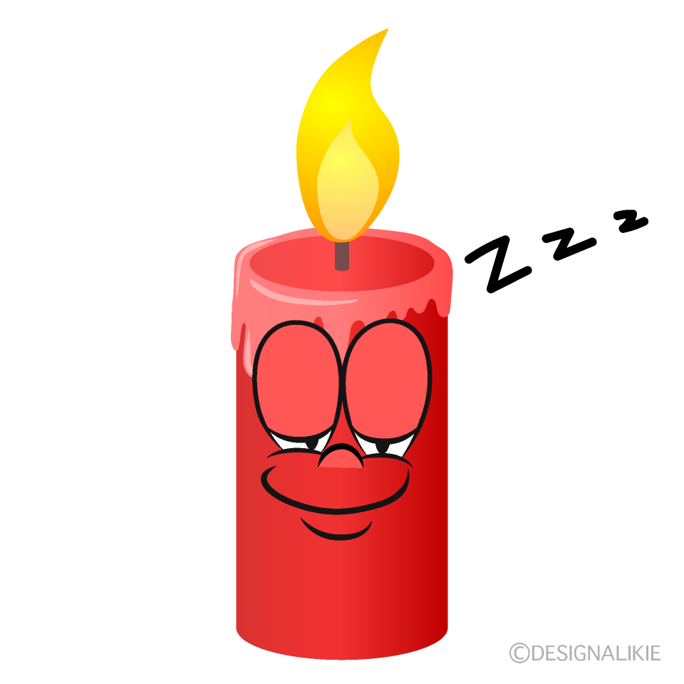 Sleeping Candle Cartoon Character Image