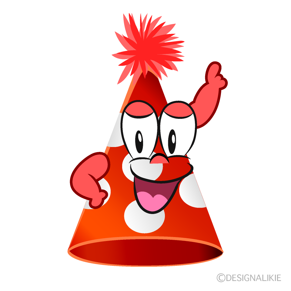 Posing Birthday Hat Cartoon Character Image