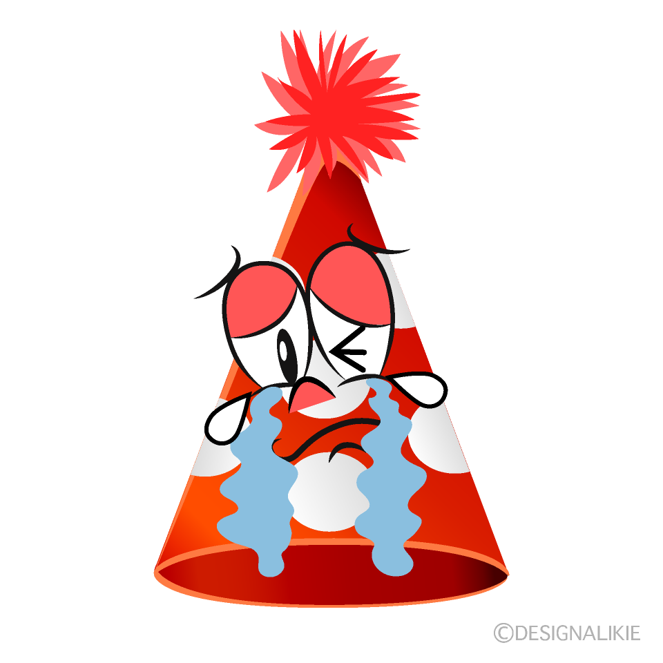 Crying Birthday Hat Cartoon Character Image